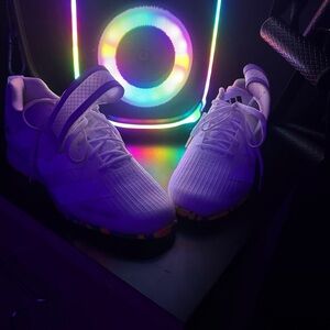 adidas White Athletic Shoes with Black Details